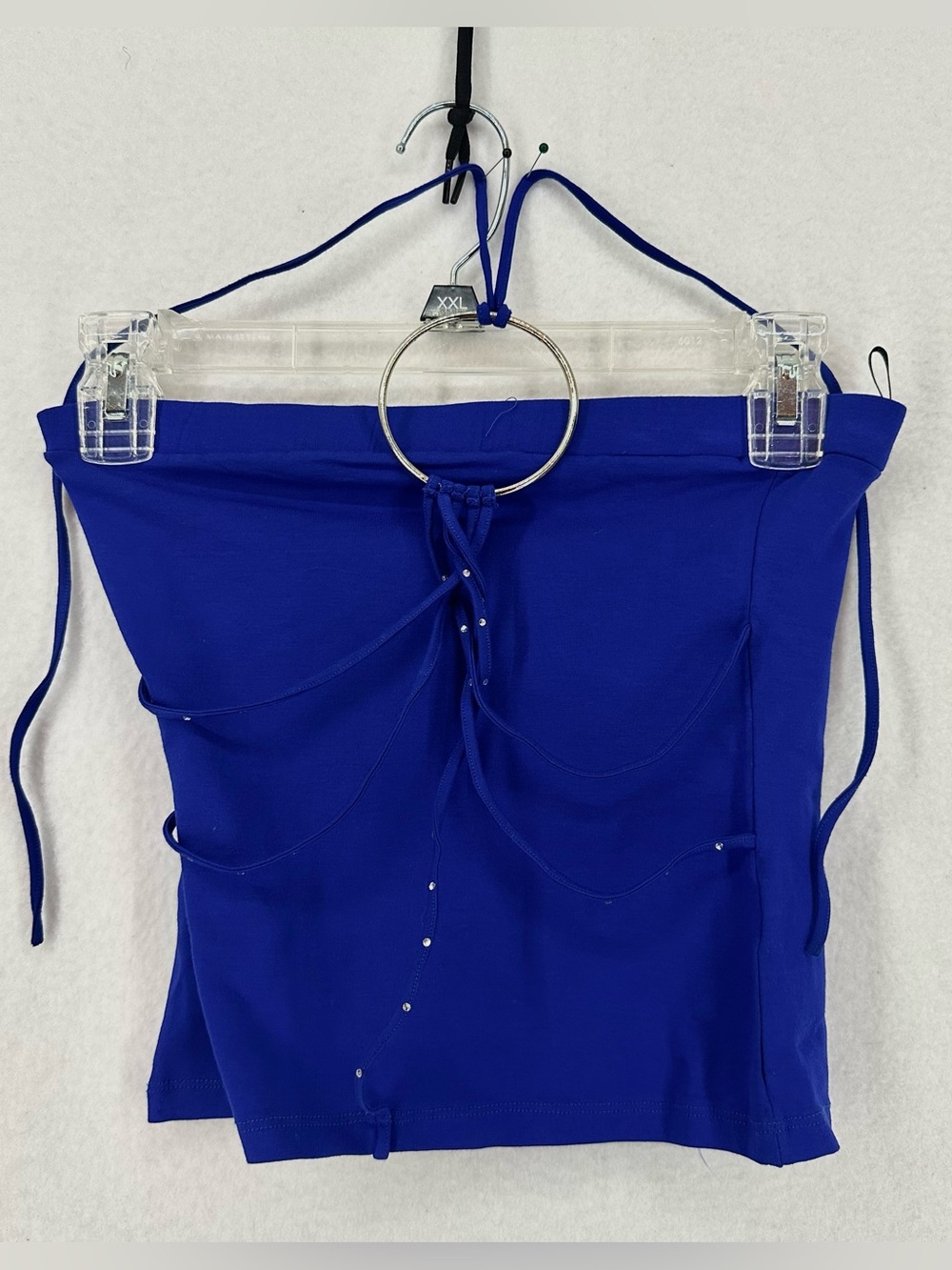 Party 21 Ring Halter Tube Top Women’s XS Blue Rhinestone Y2K NWT